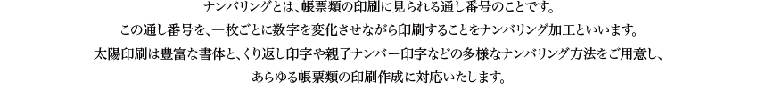 ナンバリングについて